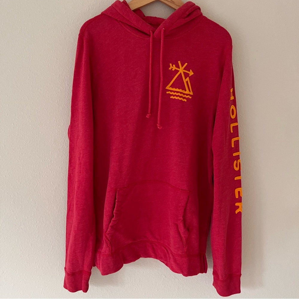 Hollister Mens Preppy Y2K Hoodie Size XL Embroidered Logo Spellout
